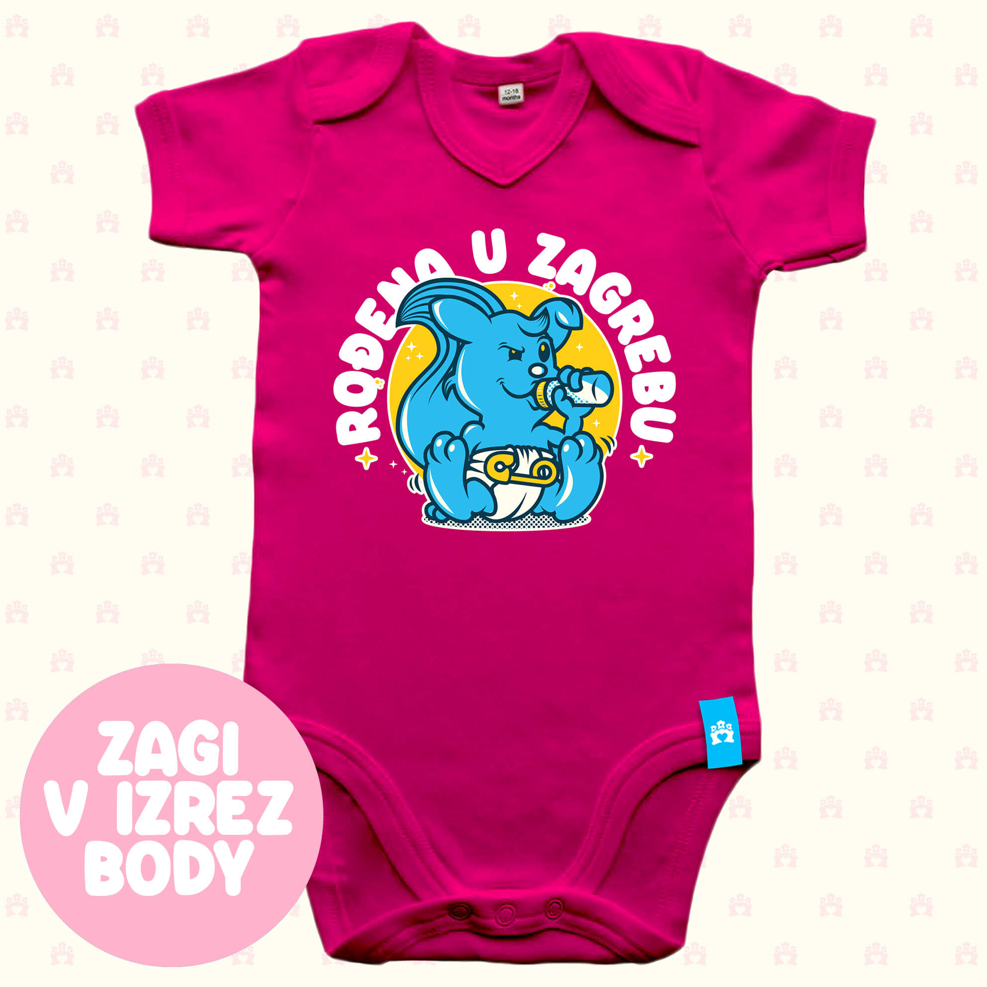 Body fuchsia v izrez