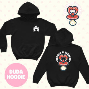 RođenA u Zagrebu Hoodie DUDA – deep black
