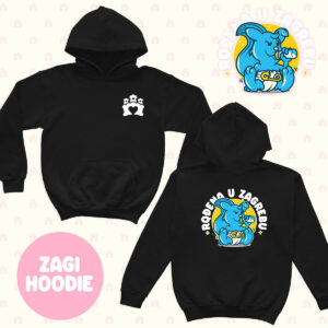 RođenA u Zagrebu Hoodie deep black - odaberite dizajn