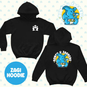 Rođen u Zagrebu Hoodie BEBA ZAGI – deep black