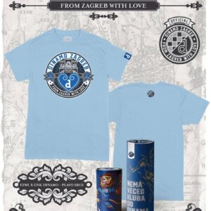 from zagreb with love dinamo plavo srce tshirt kids