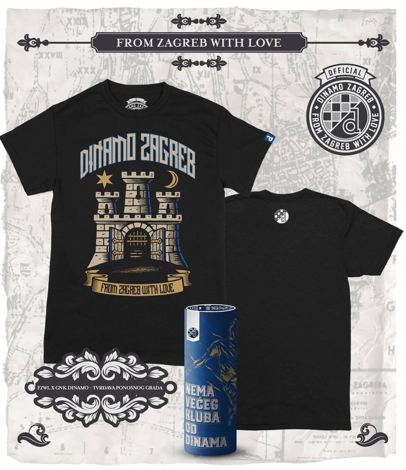 from zagreb with love dinamo tvrđava ponosnog grada tshirt